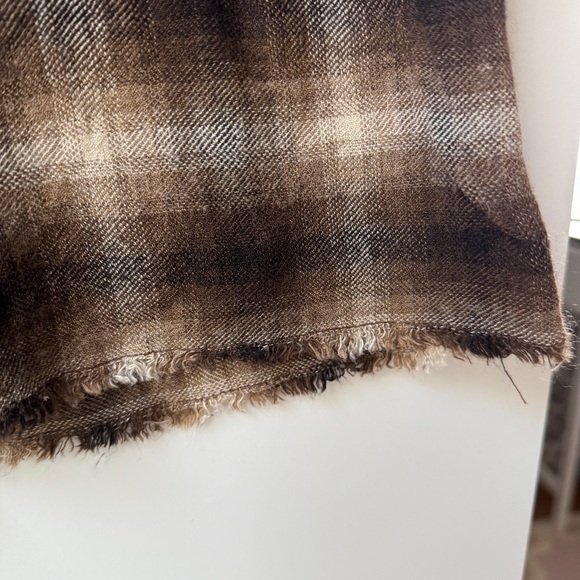 ZARA | HIGH RISE SOFT BROWN PLAID NEUTRAL CLEAN GIRL PANTS TROUSERS - Picture 8 of 8